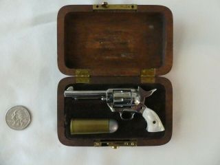 ANTIQUE,  COLLECTIBE,  ONE of a KIND MINATURE CAP PISTOL IN WOOD CASE 5