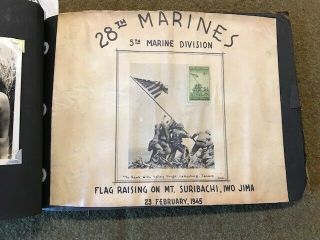 Historic WW2 USMC 28th Marines Iwo Combat Vet ' s Photo Album/Unit Photo/Unit Book 11