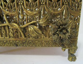 Antique Decorated Victorian Metal Jewelry Box Marigolds 5