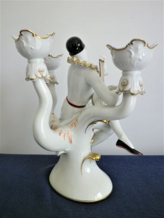 ROSENTHAL Art Deco Candlestick by T.  KÄRNER Pierrot Figurine 6