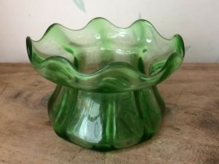 Loetz Pallme Kolnig Kralik Art Nouveau Dish Vase Uranium Glass Clutha Powell 19c
