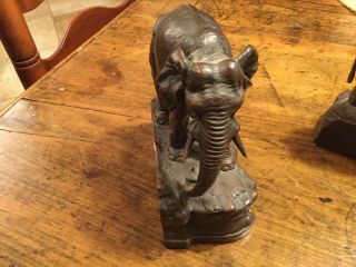 Antique Jennings Brothers Elephant Bookends Rare Early 1900’s 3