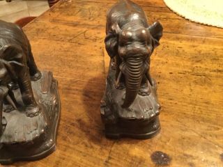Antique Jennings Brothers Elephant Bookends Rare Early 1900’s 4