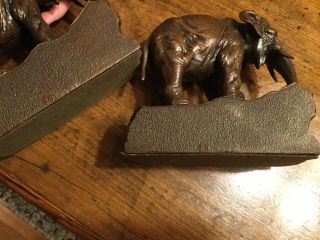 Antique Jennings Brothers Elephant Bookends Rare Early 1900’s 7