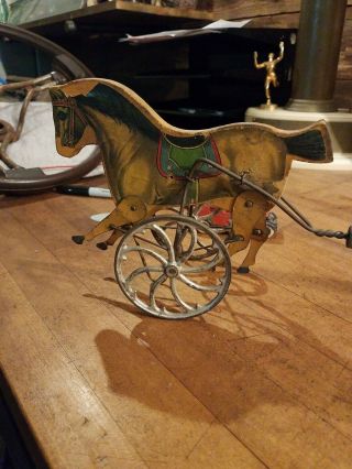 Antique Gibbs Pat.  Pend.  Push Toy Horse Very Rare.  Authentic Age