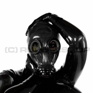 Gas Mask For Latex Rubber Fetish Hood Catsuit Gloves Skirt Cosplay Leather Body