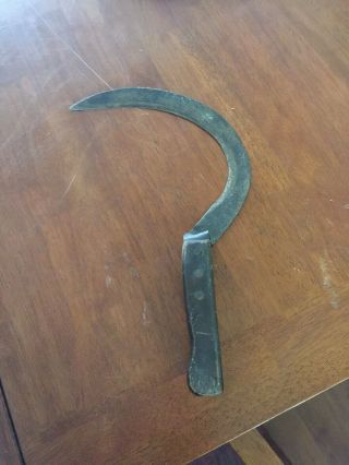 Vintage Antique Hand Forged Sickle Rustic Old Farm Tool 16”