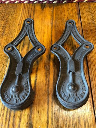 Vintage Cast Iron Allith - Prouty Co Barn Door Track Rollers 1901 & 1903