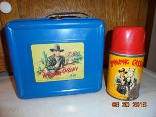 Hopalong Cassidy Square Decal Lunch Pail Box From The 1950 