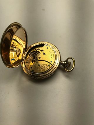 1895 STUNNING DESIGNED gold filled WALTHAM hunter case pocket watch 2