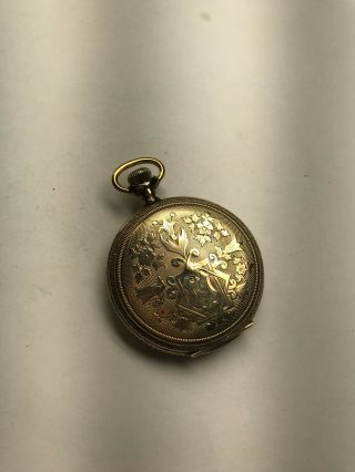 1895 STUNNING DESIGNED gold filled WALTHAM hunter case pocket watch 6