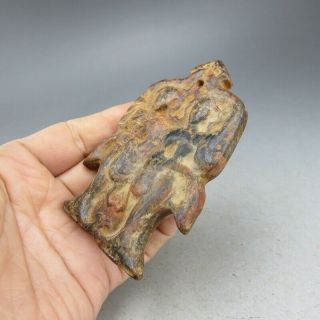 Chinese jade,  collectibles,  Hongshan culture,  black magnet,  dancers,  pendant W236 4