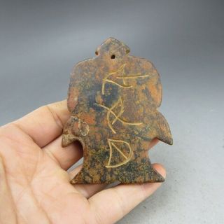 Chinese jade,  collectibles,  Hongshan culture,  black magnet,  dancers,  pendant W236 5