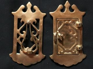 Antique Brass Vintage Speakeasy Peephole Door Knocker