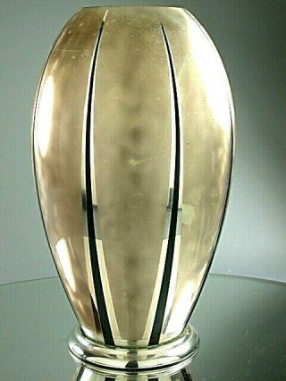 Wmf Ikora Vase Bauhaus Design Art Deco Style Silver Plate Germany 1936 H.  12.  20 "