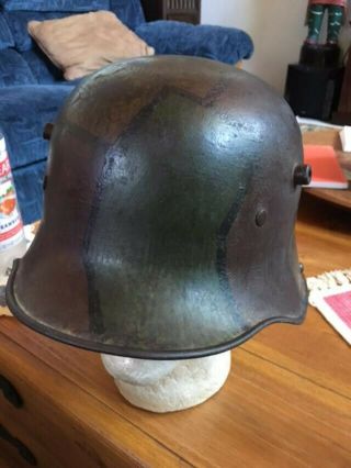 German Helmet W/ Orig Paint And Liner