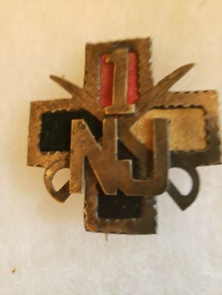 Very Rare Civil War 6th Corps Cavalry 1st Nj Hqs Badge.  Id 