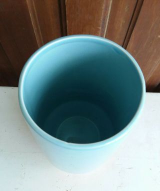 MID CENTURY MODERN Gold & Light TURQUOISE Pottery Vase Atomic Art Design 5