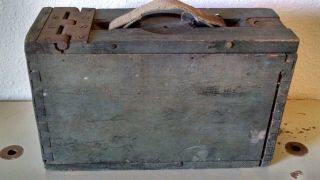Vintage Ww1 Wooden Ammo Box Wood,  Handle And Hardware In Shape