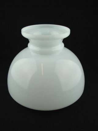 Lovely Clear & White Milk Glass Vesta Style Shade 4 " Fitter For Duplex Oil Lamp