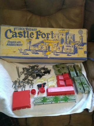 Vintage Marx Prince Valiant Medieval Castle Fort Play Set 1950s