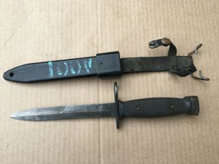 Vintage Us Army Bayonet Us M7 Boc With M10 Scabbard