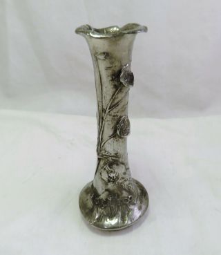 French Art Nouveau Pewter Vase - Signed