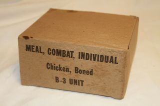 Us Army Vietnam War Era Issue B - 3 Combat Meal Ration Box Complete