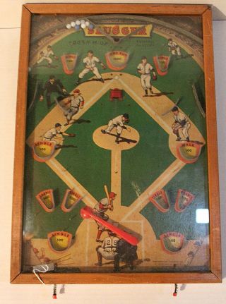 Vintage Poosh - M - Up Slugger Baseball Game,  Working; By Nothwestern Products Co