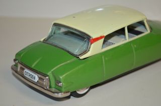 8” Bandai Japan tin friction Citroen DS19 car rare green 3