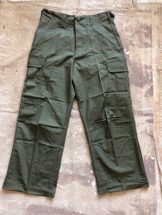 Vintage Nos 60s Us Army Slant Pocket Og 107 Tropical Combat Trousers Vietnam 30”