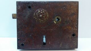 Antique Victorian Cast Iron & Brass Carpenter Patentee No.  60 1800s Door Rim Lock