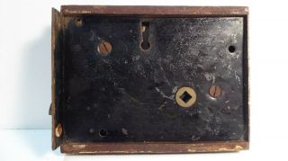ANTIQUE VICTORIAN CAST IRON & BRASS CARPENTER PATENTEE NO.  60 1800s DOOR RIM LOCK 5
