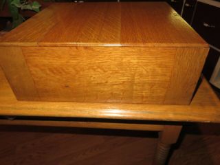 ANTIQUE SOLID OAK WOOD 2 DRAWER LIBRARY DESK TOP FILING CABINET RECIPES OFFICE 4