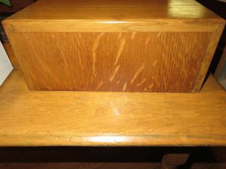 ANTIQUE SOLID OAK WOOD 2 DRAWER LIBRARY DESK TOP FILING CABINET RECIPES OFFICE 5