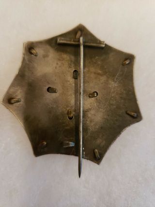 RARE LARGE CIVIL WAR HANCOCKS BADGE OF THE FIRST VETERAN ARMY CORPS RED 8