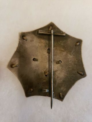 RARE LARGE CIVIL WAR HANCOCKS BADGE OF THE FIRST VETERAN ARMY CORPS RED 9