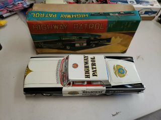 Vintage tin toy Highway patrol no 5657 Taiyo Japan friction great shape W/ 2