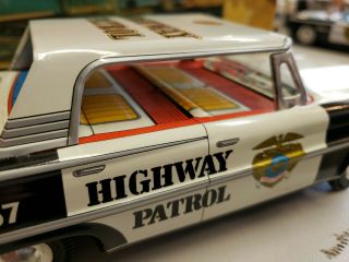 Vintage tin toy Highway patrol no 5657 Taiyo Japan friction great shape W/ 7