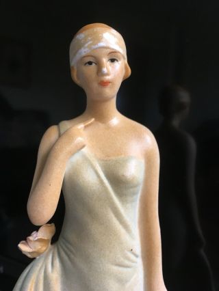 Ceramic Art Deco Flapper Lady Figurine 8”