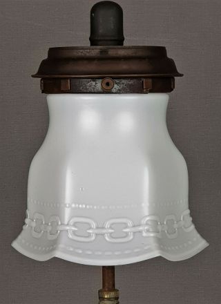 Victorian Opal Glass Gas Kerosene Oil Paraffin Mantle Lamp Shade Fits Tilley 2