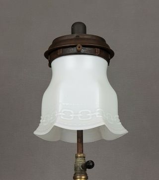 Victorian Opal Glass Gas Kerosene Oil Paraffin Mantle Lamp Shade Fits Tilley 3