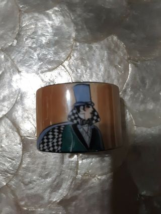 Noritake Art Deco Natty Gentleman,  Top Hat Lusterware Napkin Ring,  Holder - Japan