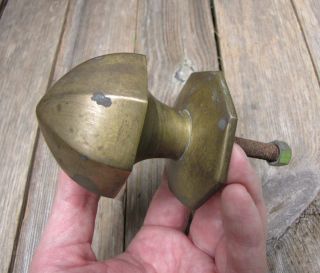 Old Reclaimed Brass Centre Door Pull Handle / Knob 8