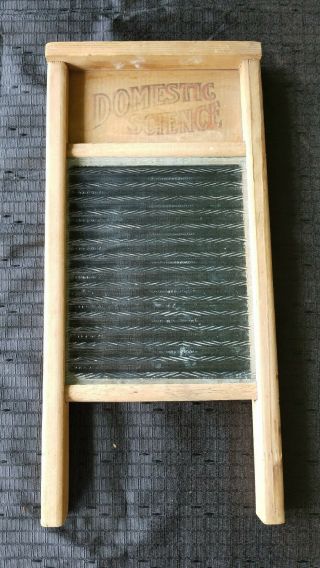ANTIQUE NATIONAL WASHBOARD CO.  NO.  864 GLASS LINGERIE WASHBOARD 18 