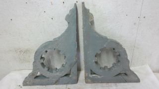 2 Antique Matching Victorian Decorative Designed Wood Corbels Old Paint