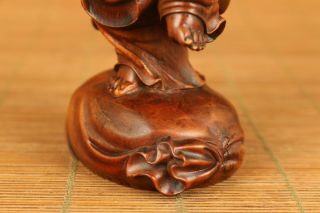 antique chinese old boxwood hand carved Maitreya buddha statue collectable 4