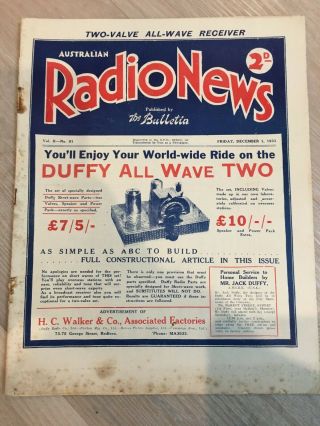 Australian Radio News Published by The Bulletin (12 x 1933 Magazines) 2