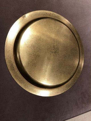 Tiffany Studios Gold Bronze Dore Tray; Diameter 12 