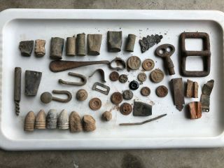 Civil War Relics Dug At Camp Grant,  Arizona - Buttons Bullets & Buckles